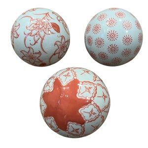 Decorative Ceramic Spheres - Floral and Geometric Design